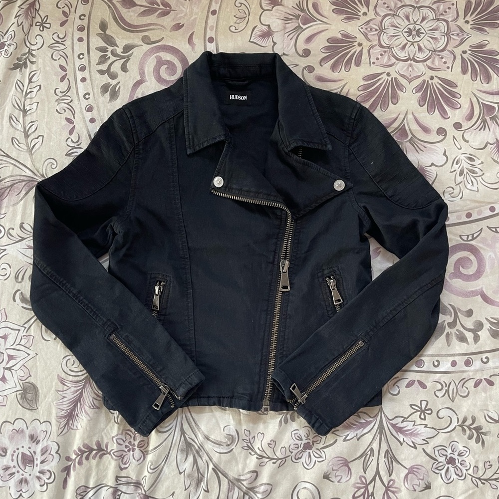 Hudson Girls Motorcycle Denim Jacket - Sz Girls Medium
